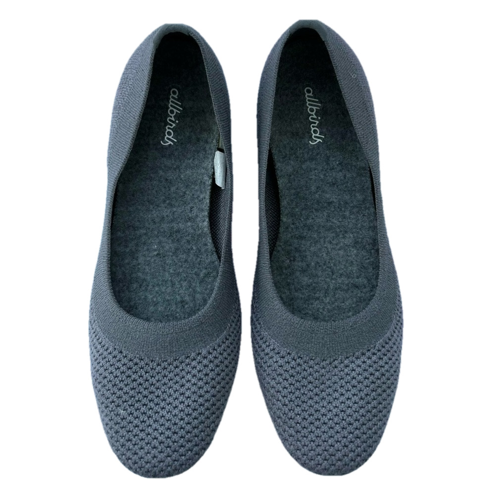 Allbirds Tree Breezers Mist Grey Knit Ballet Flats Shoes Size 7 EUC Washable